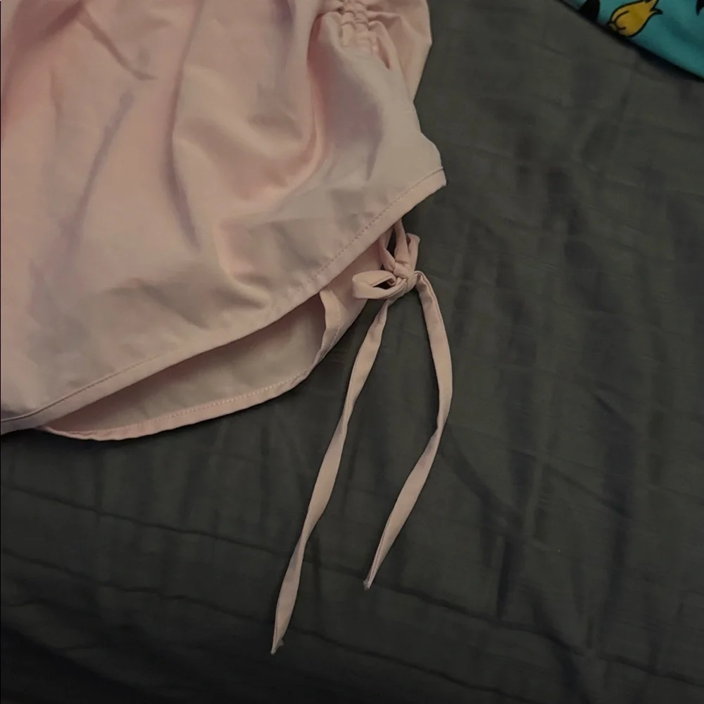 Light Pink side Drawstring Shorts - Picture 3 of 4